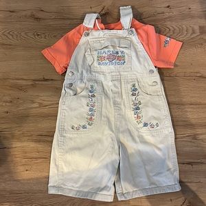 Girls Harley Davidson shorts overalls